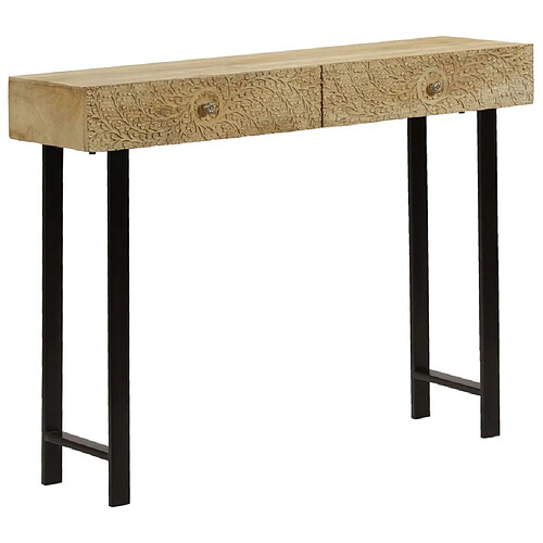 vidaXL Table console Bois de manguier massif 102x30x79 cm