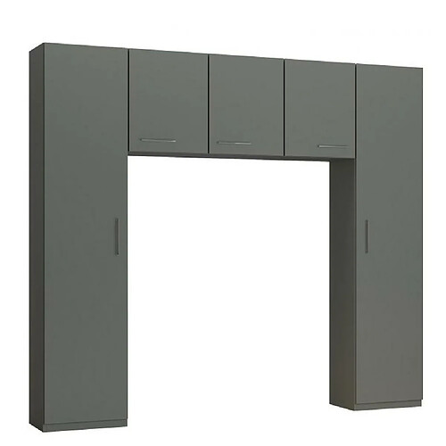 Inside 75 Ensemble de rangement pont 3 portes gris graphite mat largeur 250 cm