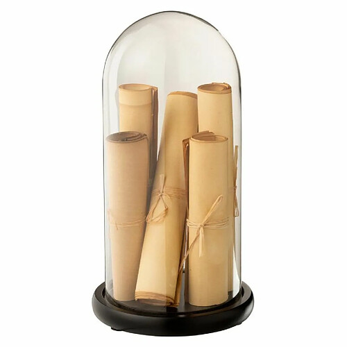 Paris Prix Cloche Déco en Verre Parchemins 31cm Beige