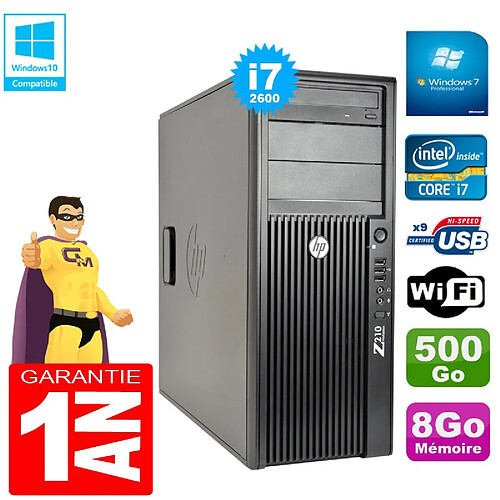 PC Tour HP WorkStation Z210 I7-2600 RAM 8Go Disque 500Go Graveur DVD Wifi W7 · Occasion