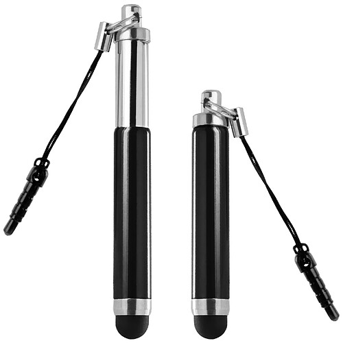 Avizar Stylet Retractable Noir pour écran Tactile - Attache Jack 3.5 mm