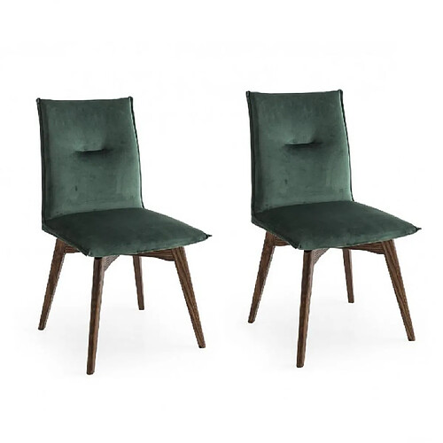 Inside 75 Lot de 2 Chaises MAYA structure bois assise vert