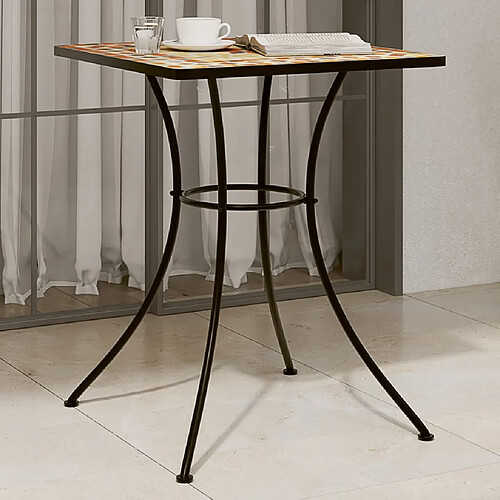 vidaXL Table de bistro mosaïque terre cuite 60x60x74 cm céramique