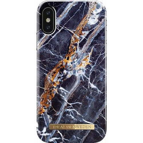 IDEAL OF SWEDEN Coque pour iPhone X/XS Fashion Midnight Marble Bleu