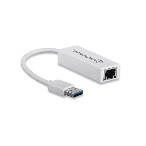 Manhattan 506847 adaptateur et connecteur de câbles USB 3.0 RJ-45 Blanc