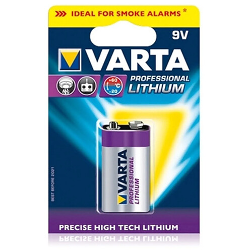 Pile lithium type hr9 9 volts - 6122301401 - VARTA