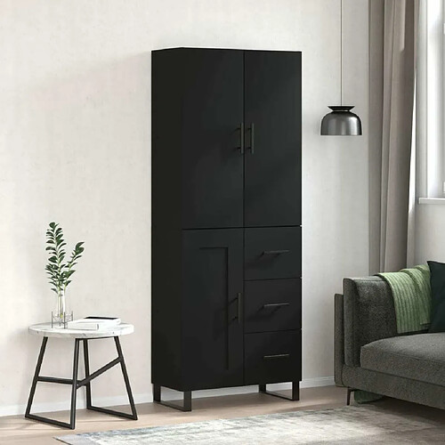 Maison Chic Buffet,Meuble de Rangement,commode pour salon,Cuisine Noir 69,5x34x180 cm Bois d'ingénierie -MN82514