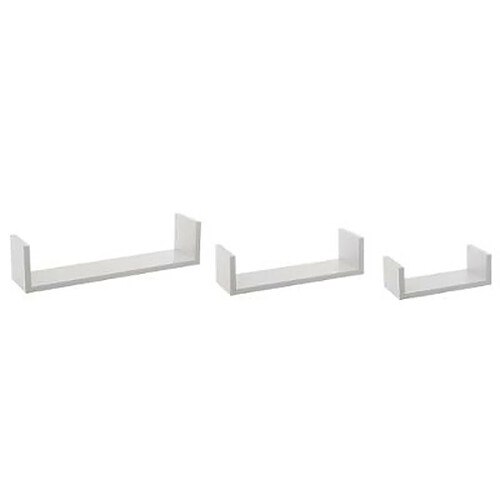 Lot de 3 Étagères Murales Bord 42cm Blanc