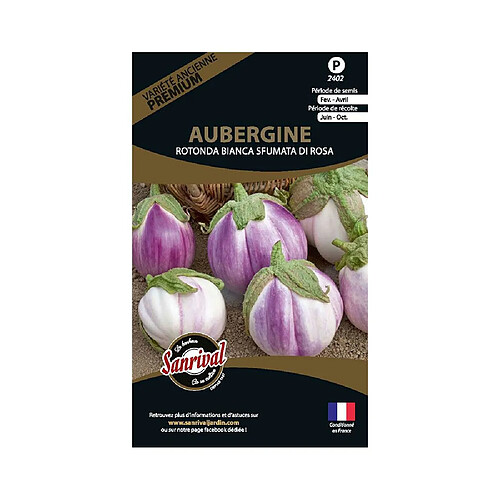 Sanrival Graines potagères premium aubergine Bianca