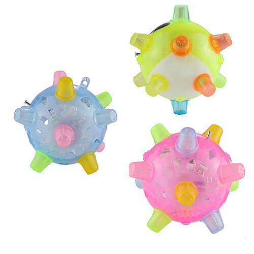 Wewoo Jeux Jouets 3 PCS Funny Flashing Bouncing Ball LED danse légère musique Toys, livraison aléatoire de couleur