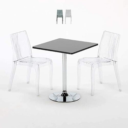 Grand Soleil Table carré et ronde avec 2 Chaises colo