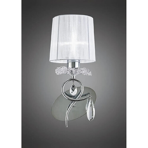 Luminaire Center Applique murale Louise 1 Ampoule E27 avec Abat jour blanc chrome poli/cristal transaparent