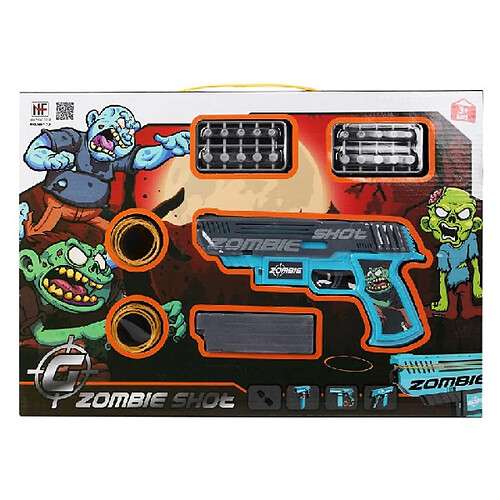 Playset Zombie Shot Pistolet à Fléchettes Bleu (43 x 30 cm)