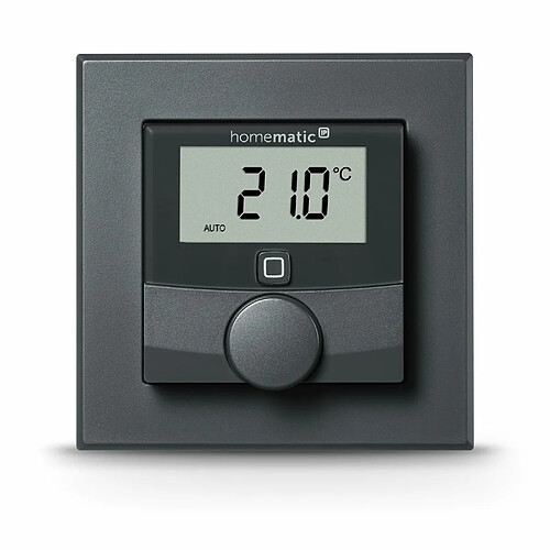 Homematic IP Smart Home 159820A0 Thermostat Mural avec capteur d'humidite, athrazit, Thermostat numerique radiateur/Chauffage au Sol, Application Alexa, Google Assistant, Mesure de la temperature,