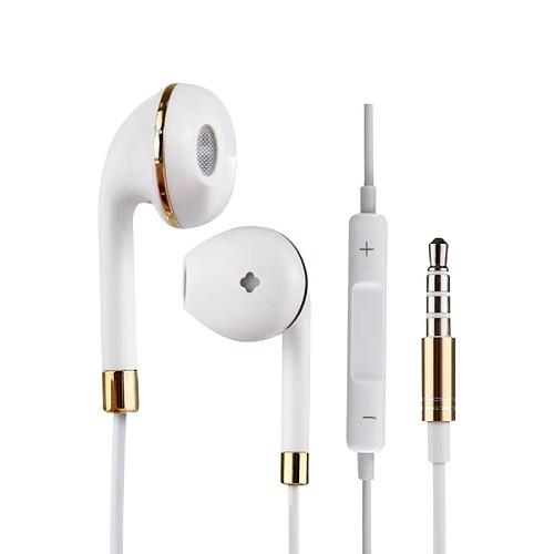 Wewoo Écouteurs or pour iPhone, Galaxy, Huawei, Xiaomi, LG, HTC et autres smartphone intra-auriculaires Body 3,5 mm avec contrôle de ligne ampli Mic,