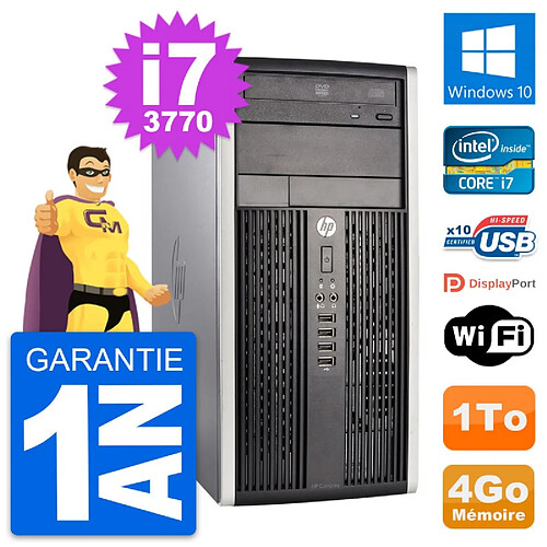 PC Tour HP Compaq Pro 6300 CMT Intel i7-3770 RAM 4Go Disque 1To Windows 10 Wifi · Occasion