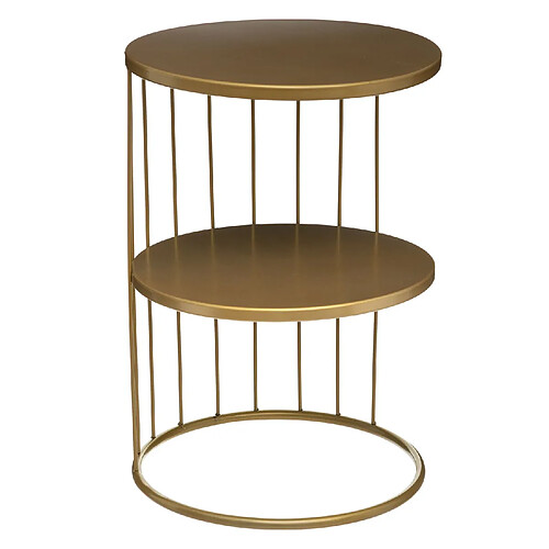 Atmosphera, Createur D'Interieur Table d'appoint design filaire Kobu - Diam. 36 x H. 52 cm - Doré