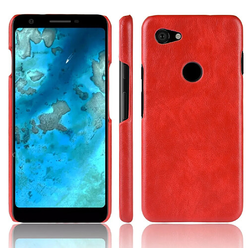 Wewoo Coque Rigide Antichoc Litchi Pc Pu Pour Google Pixel A Rouge