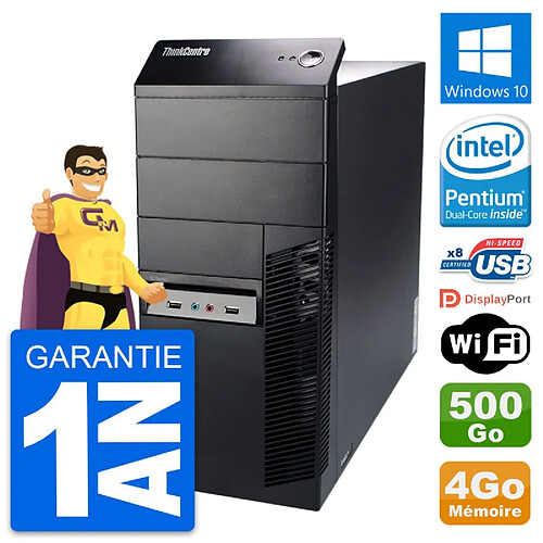 PC Tour Lenovo ThinkCentre M91p Intel G630 RAM 4Go Disque 500Go Windows 10 Wifi · Occasion