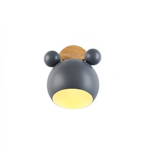 Universal Applique nordique aluminium mickey hills chambre d'enfant s'illumine lampe murale moderne d'intérieur luminaire e27 luminaire créatif (gris suspendu)