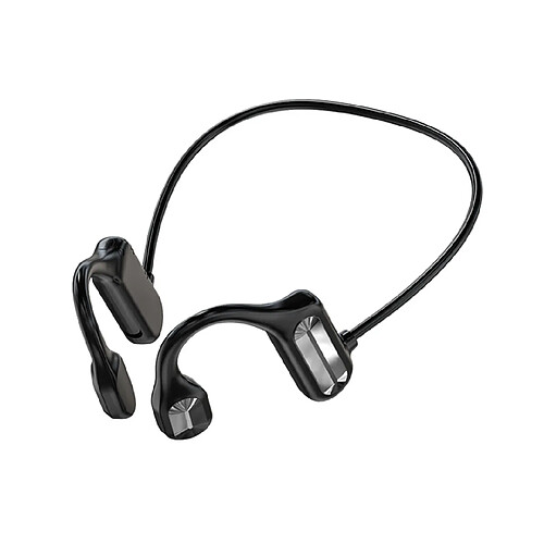 Universal Écouteurs à conduction osseuse Écouteurs sans fil Bluetooth Écouteurs stéréo Bouchons d'oreille haute fidélité Mouvement Fonctionnement Bouchons d'oreille imperméables avec microphone(Le noir)