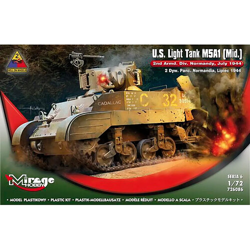 U.S.Light Tank M5A1 (Mid) 2nd Armd.Div.N - 1:72e - Mirage Hobby