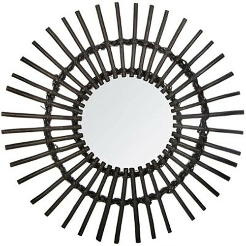 Miroir Mural Rotin 58cm Noir