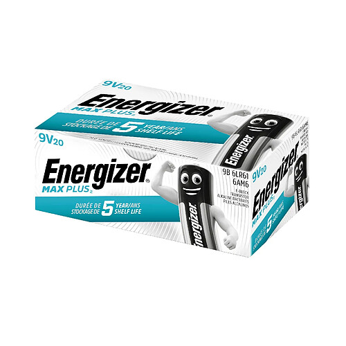 pile energizer max plus - 9v x 20 - energizer 423204