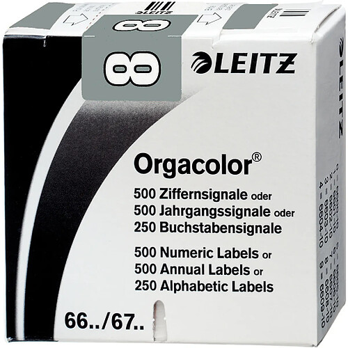 LEITZ Etiquette numérique Orgacolor '8', rouleau, gris ()