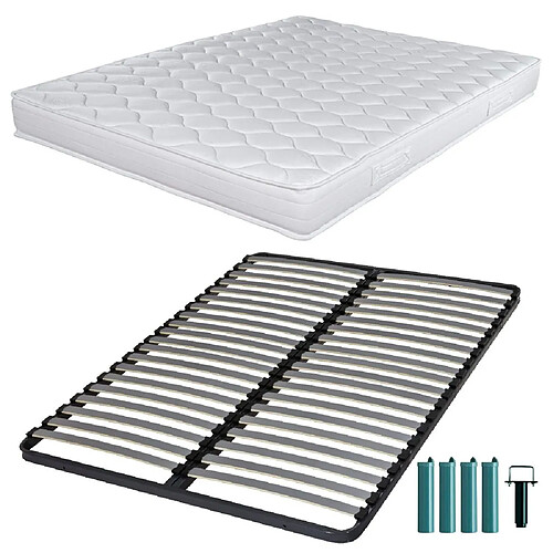 Ebac Matelas mousse + Sommier C220 160x200 Montana - Hauteur 18 cm - Soutien équilibré