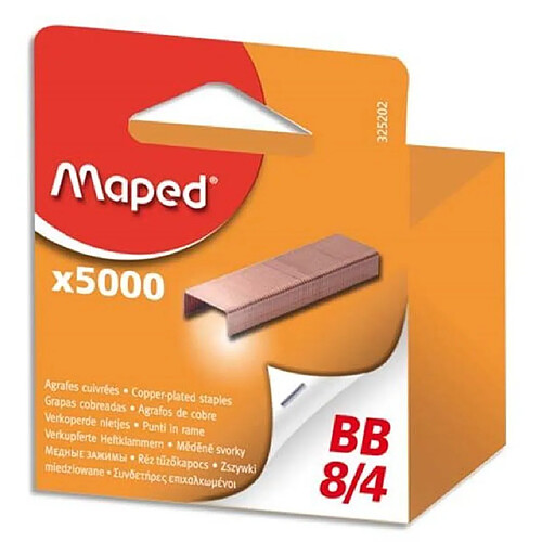 Maped Boîte de 5000 agrafes BB 8/4 cuivré