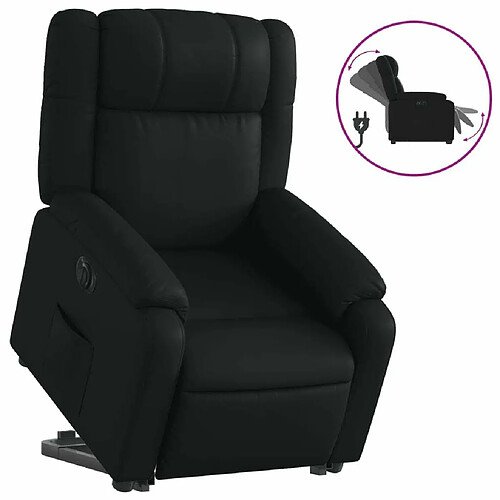 Maison Chic Fauteuil Relax pour salon, Fauteuil inclinable électrique noir similicuir -GKD93309