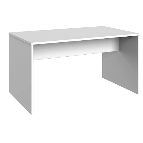 Pegane Meuble de bureau coloris Blanc - longueur 140 x hauteur 72 x profondeur 40 cm