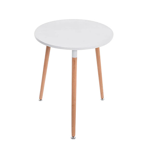 Decoshop26 Table de cuisine petite table d'appoint ronde 3 pieds en bois clair Ø60 cm TAB10012