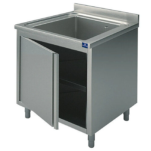 Mastro Plonge Inox 1 Bac sur Armoire avec Porte Battante - Gamme 600 - Virtus