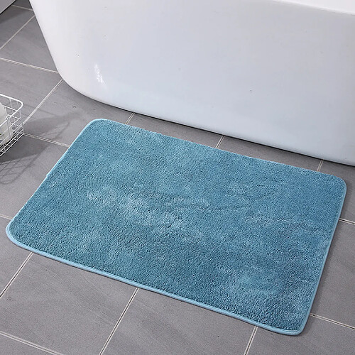 LUUCOZK Tapis de bain antidérapants absorbants à séchage rapide pour salle de bain - Bleu-80 x 120 cm