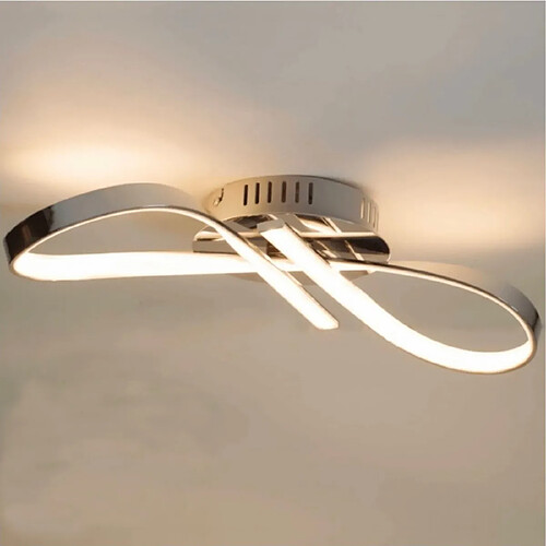 Kosilum Plafonnier LED dimmable design ruban infini chromé - Acht