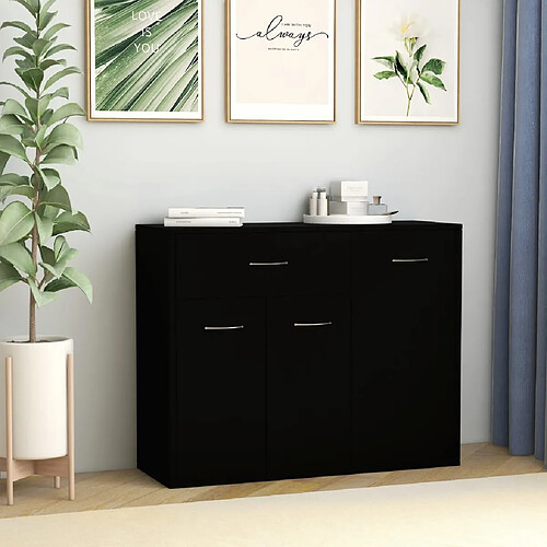 vidaXL Buffet Noir 88x30x70 cm Bois d'ingénierie