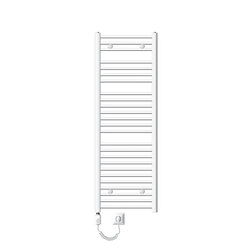 LuxeBath Radiateur électrique pour salle de bains Sahara 500x1500 mm Blanc raccord latéral droit & thermoplongeur 900W