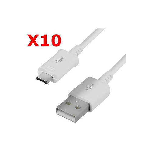 Little Boutik X10 Cable Usb Micro Usb Blanc Pour Samsung Sony LG Wiko Huawei HTC Nokia Asus Archos Honor TEENO X10 Couleur