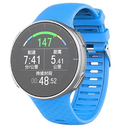 Wewoo Bracelet pour montre connectée Polar Vantage V Silicone Smart Watch de remplacement Bleu