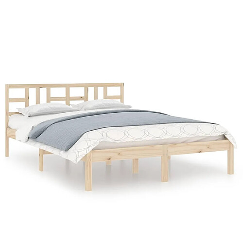 Maison Chic Lit Moderne Chambre - Cadre/structure de lit pour adulte Bois massif 160x200 cm -MN57664