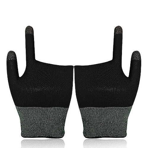 Gants de jeu Accessoires de jeu Deux doigts Sleeve Press Écran tactile Sensible Respirant - Noir