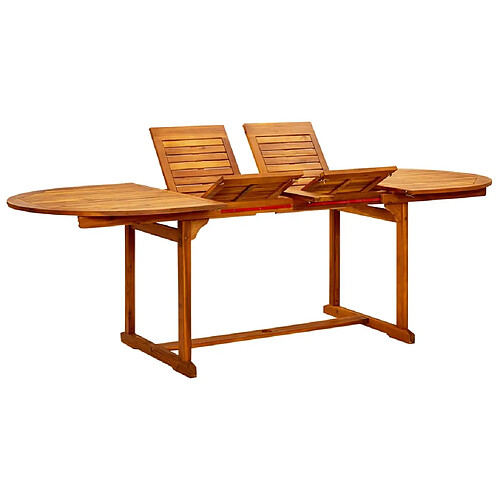 vidaXL Table à dîner de jardin (160-240)x100x75cm Bois d'acacia massif