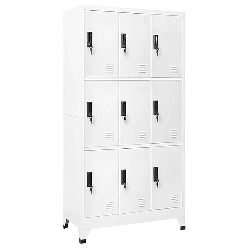 vidaXL Armoire à casiers Blanc 90x45x180 cm Acier