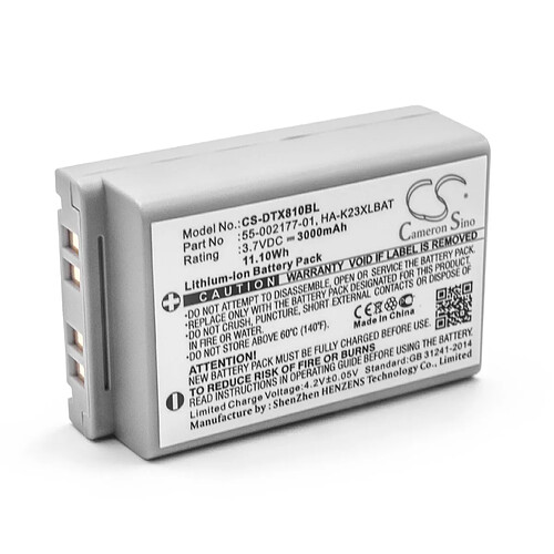 vhbw Li-Ion batterie 3000mAh (3.7V) pour scanner de code-barres POS Casio DT-X8-10E, DT-X8-10J, DT-X8-20C, DT-X8-20E, DT-X8-20J