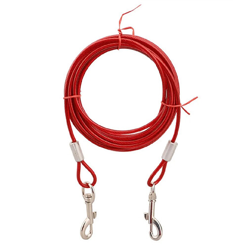 Universal 10 mètres câble d'acier pour animaux de compagnie traction double chien morsure cordon anti-morsure câble télévision par câble extérieur cordon de plomb chien double cordon