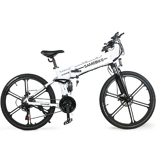 Vélo électrique SAMEBIKE LO26-II-IT - moteur 500W batterie 48V10AH autonomie 40KM freins à disque mécaniques - Blanc