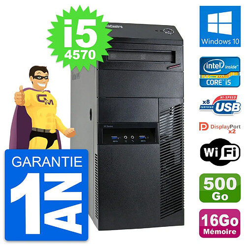 PC Tour Lenovo ThinkCentre M93p i5-4570 RAM 16Go Disque 500Go Windows 10 Wifi · Occasion