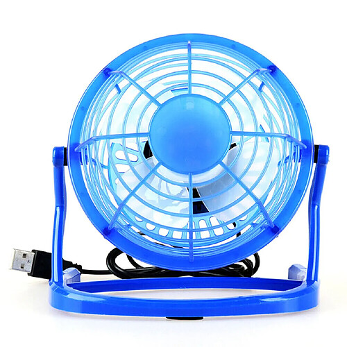 (10) Mini Ventilateur de Bureau USB Bleu Petit Refroidisseur Personnel Silencieux Table Portative d'Alimentation USB